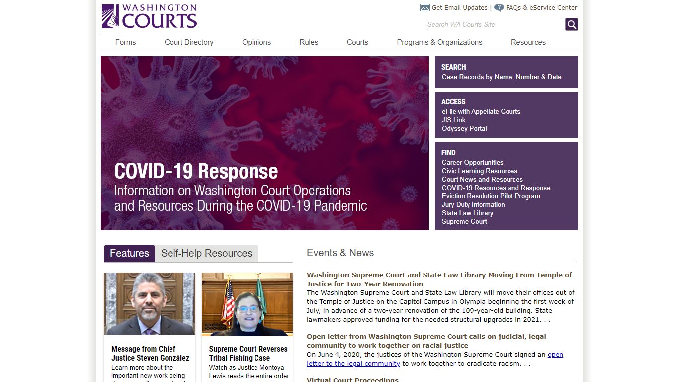 Washington State Courts - Trial Courts with web sites